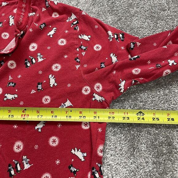 Unbranded Tunic Sleep Shirt Womens 2XL Red Winter Penguin Snowflakes Long Sleeve - Picture 8 of 8